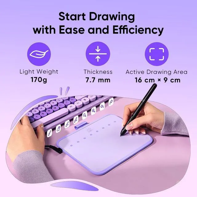 Alt view image 3 of 7 - XPPen Latest Small Deco Drawing Tablet with Pen,16384 Levels Pressure/60°Tilt Support,6x4inch Graphic Tablet Resolution 5080LPI for Phone/Computer, Portablet Drawing Pad for Digital Art/OSU Game
