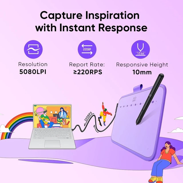 Alt view image 6 of 7 - XPPen Latest Small Deco Drawing Tablet with Pen,16384 Levels Pressure/60°Tilt Support,6x4inch Graphic Tablet Resolution 5080LPI for Phone/Computer, Portablet Drawing Pad for Digital Art/OSU Game