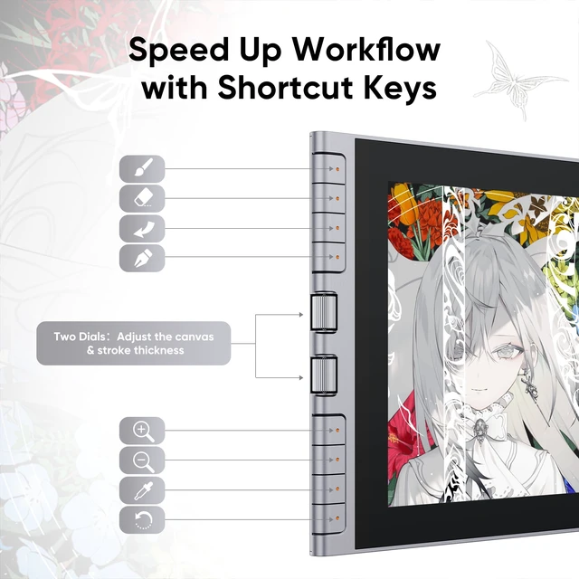Alt view image 2 of 7 - XPPen Graphic Tablet 12-inch Drawing Tablet 1080P 99%sRGB Screen X4 Smart Chip 16384-Levels Stylus & Tablet Stand & Shortcuts Pro Artist 3rd Pen Display Animation Digital Art,Need Computer