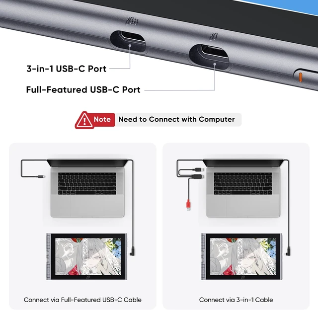 Alt view image 7 of 7 - XPPen Graphic Tablet 12-inch Drawing Tablet 1080P 99%sRGB Screen X4 Smart Chip 16384-Levels Stylus & Tablet Stand & Shortcuts Pro Artist 3rd Pen Display Animation Digital Art,Need Computer