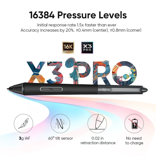 Alt view image 5 of 7 - XPPen 21.5-inch Pro Drawing Tablet,130% sRGB Fully-laminated Screen,16384 Pen Pressure,X3 Pro Smart Chip Stylus,Calman Verified Monitor for Digital Art,Graphics Tablet for Laptops
