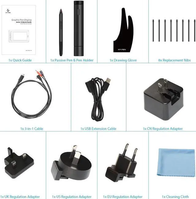 Alt view image 7 of 7 - XP-PEN Artist12 11.6 Inch FHD Drawing Monitor Pen Display Graphic Monitor with PH2 Battery-Free Pen Multi-Function Pen Holder and Glove 8192 Pressure Sensitivity
