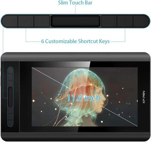 Alt view image 4 of 7 - XP-PEN Artist12 11.6 Inch FHD Drawing Monitor Pen Display Graphic Monitor with PH2 Battery-Free Pen Multi-Function Pen Holder and Glove 8192 Pressure Sensitivity