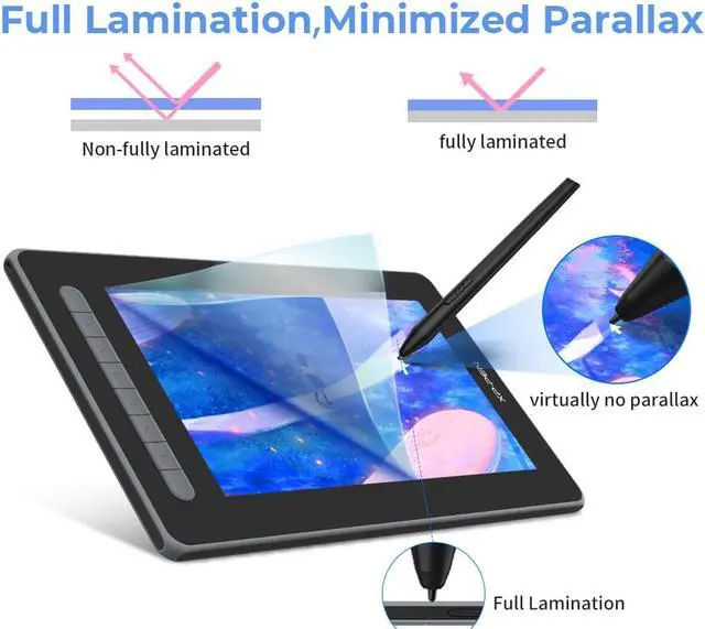 Alt view image 3 of 7 - XPPen 11.9 in Drawing Tablet,Artist 12 2nd Graphics Tablet with 1080P Screen, XP Pro Pen Display  with Stylus for Digital Art Beginner Blue