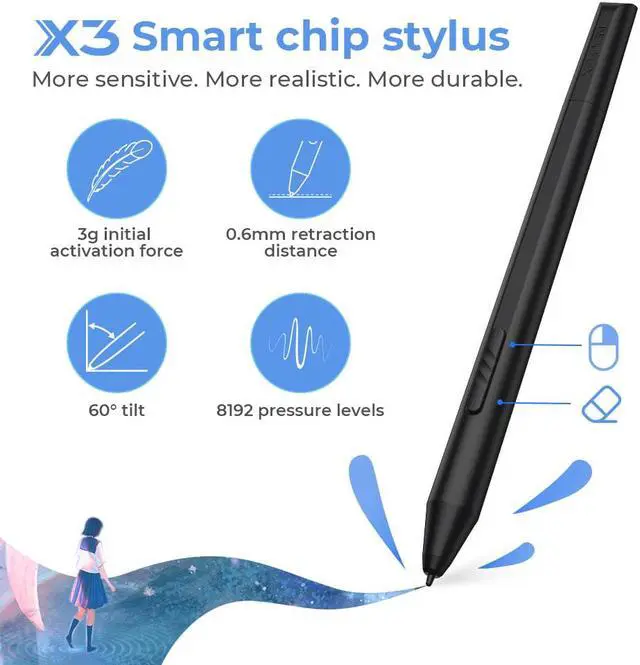 Alt view image 5 of 7 - XPPen 11.9 in Drawing Tablet,Artist 12 2nd Graphics Tablet with 1080P Screen, XP Pro Pen Display  with Stylus for Digital Art Beginner Blue