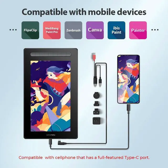Alt view image 6 of 7 - XPPen Artist 13 2nd Graphic Tablet with Screen 1080P HD Digital Art Drawing Tablets XP Pen Drawing Monitor with Stylus