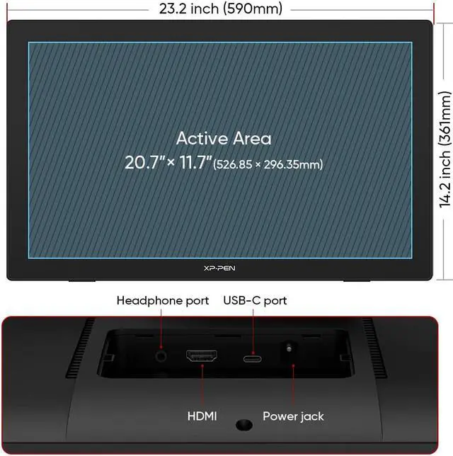 Alt view image 5 of 7 - XPPen 24in Graphic Display Artist 24 FHD Drawing Tablet with Full Lamination Screen