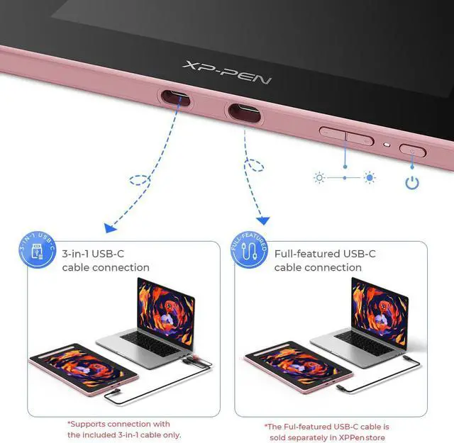 Alt view image 6 of 7 - XPPen 15.4in Graphic Display Artist 16 2nd Drawing Tablet with 1080p Screen for Digital Art Pro Graphic Monitor with Pen Black