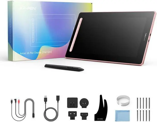 Alt view image 7 of 7 - XPPen 15.4in Graphic Display Artist 16 2nd Drawing Tablet with 1080p Screen for Digital Art Pro Graphic Monitor with Pen Black