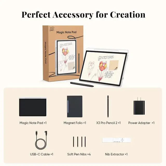 Alt view image 7 of 7 - XPPen 3-in-1 Color Note Pad with 16384 Pressure Levels X3 Pro Pencil 2, 10.95 inch Paper-Like Screen 6GB + 128GB for Note-taking/Work/Study/Reading