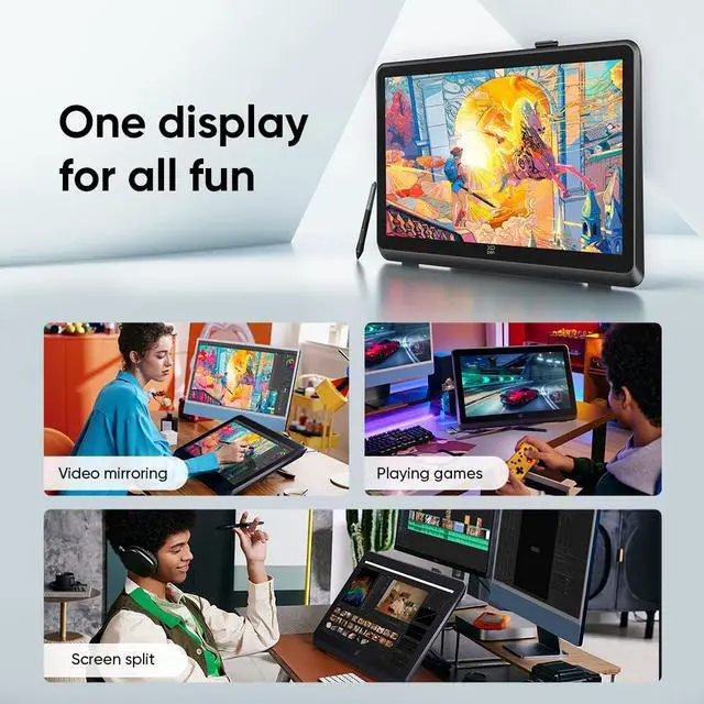 Alt view image 2 of 7 - XPPen Artist 22 Plus 130% sRGB Drawing Tablet with Screen, 16.7 Million Colors Art Tablet with 16384 Pressure Stylus, Full Laminated, Anti-Glare Display Computer Graphic Tablet (22 inch)