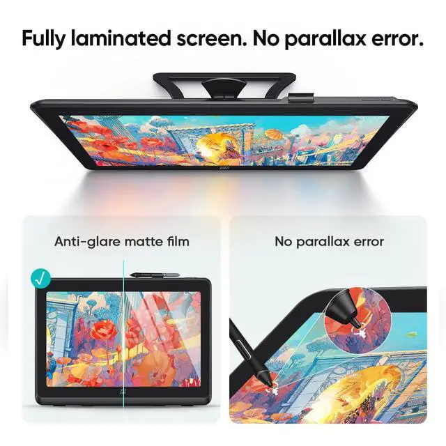 Alt view image 4 of 7 - XPPen Artist 22 Plus 130% sRGB Drawing Tablet with Screen, 16.7 Million Colors Art Tablet with 16384 Pressure Stylus, Full Laminated, Anti-Glare Display Computer Graphic Tablet (22 inch)