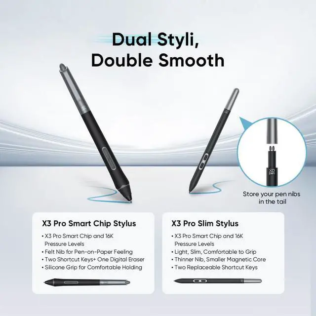 Alt view image 6 of 7 - XPPen Artist Ultra 16 4K OLED Touchscreen Drawing Tablet 15.6" Drawing Monitor with 99% Adobe RGB Dual 16K Pen Pressure Styli Mini Keydial 1.07 Billion Colors Art Tablet for Mac PC Chromebook Android