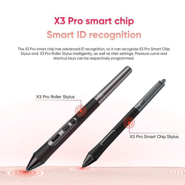Alt view image 3 of 7 - XPPen X3 Pro Roller Stylus 16K Pressure Levels 20% Higher Accuracy Battery-Free Stylus Compatible for XPPen Artist Pro 14 &16 Gen2/ Artist 22 Plus/Deco Pro Gen2 Series Drawing Tablet