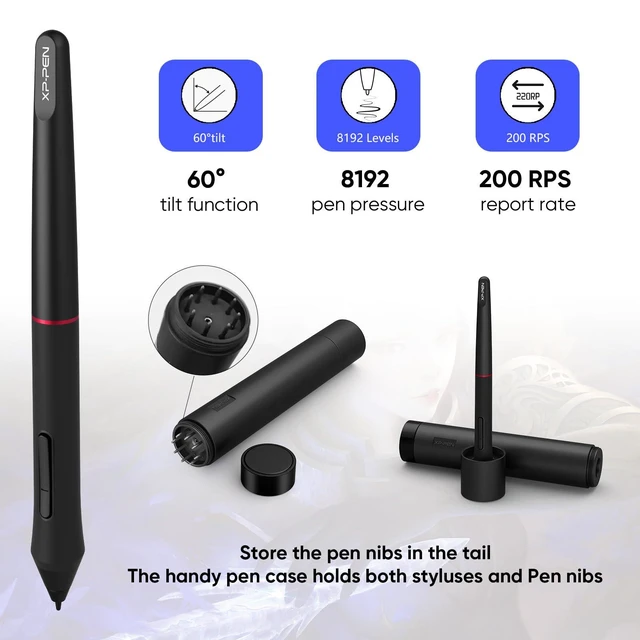 Alt view image 4 of 7 - XPPen Artist 24 Pro 2.5K QHD Drawing Tablet with Screen,16.7M Colors Graphics Tablet with 8192 Pen Pressure Battery-Free Tilt Stylus & 20 Shortcut Keys for Windows, Mac, Chrome, Linux, 23.8"