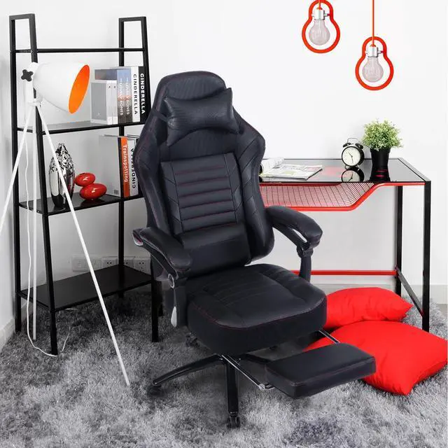 Alt view image 6 of 7 - KILLABEE Big and Tall 400lb Massage Memory Foam Gaming Chair - Adjustable Tilt, Back Angle and Flip-Up Arms,High-Back Leather Racing Executive Computer Desk Office Chair, Metal Base