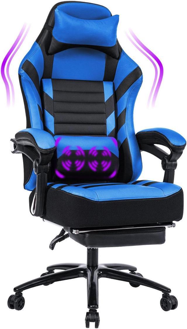 KILLABEE Big and Tall 400lb Massage Memory Foam Gaming Chair Adjustable Tilt Back Angle and Flip Up Arms High Back Leather Racing Executive