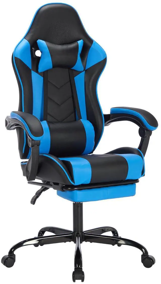 Alt view image 7 of 7 - Fantasylab Gaming Chair with Footrest, Ergonomic Computer Chair with Headrest and Lumbar Support, Video Game Chairs for Adults, Black Blue
