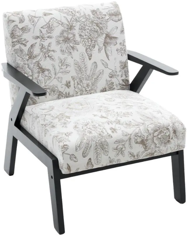 Alt view image 7 of 7 - VANBOW Modern Accent Chair - Elegant Embroidered Polyester Fabric, Ergonomic Design for Living Room & Bedroom