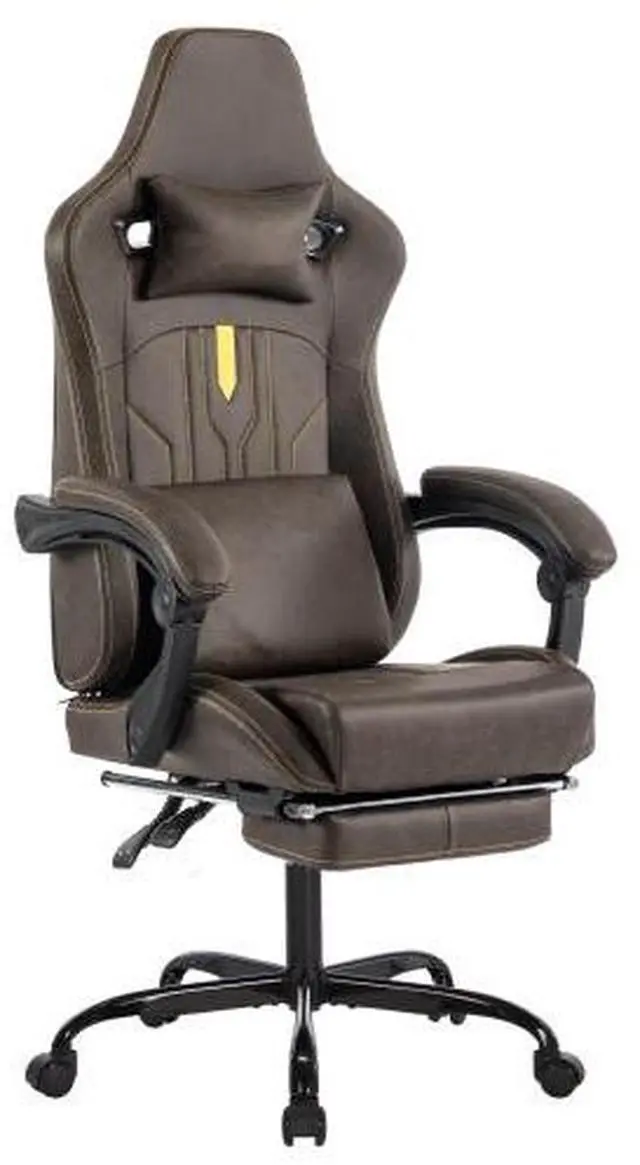 Main image of Fantasylab Gaming Chair, Video Game Chair with Massage Lumbar Support and Footrest, Comfortable Ergonomic Computer Chair, Brown
