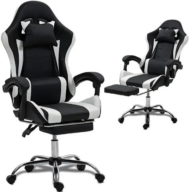 Main image of Fantasylab Gaming Chair with Massage Lumbar Support Ergonomic Video Game Chair for Adults, Adjustable Headrest & Footrest, 90-135° Recline, 360° Swivel