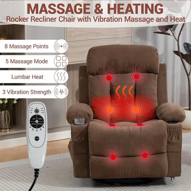 Alt view image 4 of 7 - VANBOW Manual Recliner Sofa Set, 2 Piece Reclining Living Room Furniture Sets with Cup Holders for Home Theater, Office (Brown, Loveseat+Chair)