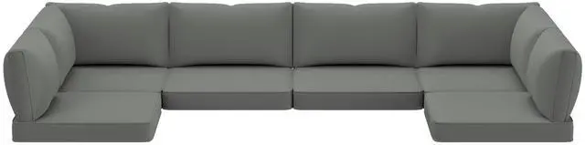 Alt view image 2 of 7 - VANBOW Outdoor Replacement Cushions 14-Piece Deep Seat Water-Resistant Patio Furniture Cushions for 6-Seat Sectional Rattan Sets, Grey
