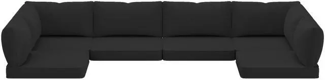 Alt view image 2 of 7 - VANBOW Outdoor Replacement Cushions 14-Piece Deep Seat Water-Resistant Patio Furniture Cushions for 6-Seat Sectional Rattan Sets, Black