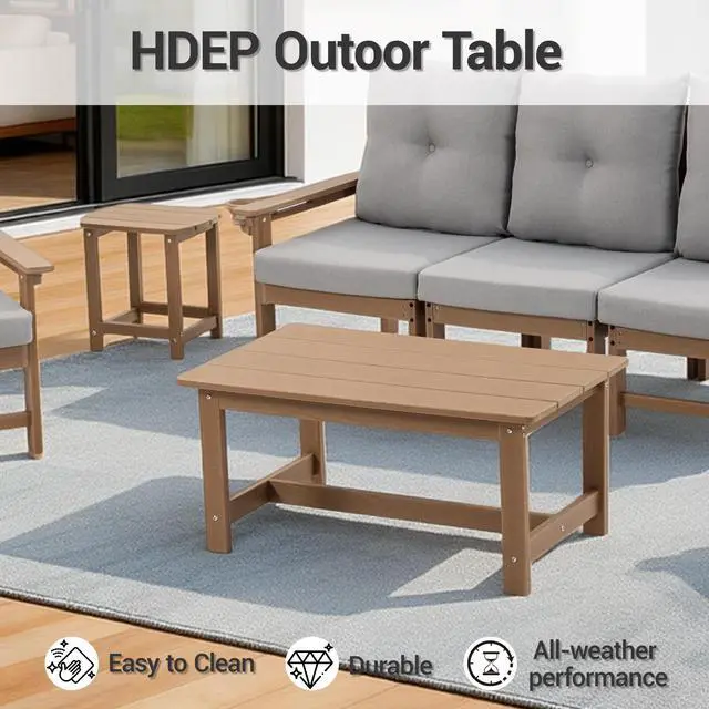 Alt view image 7 of 7 - VANBOW Outdoor Patio Furniture Set, 7 PCs All Weather Performance HDPE Patio Conversation Set w/Back and Seat Cushions, Free Combination Outdoor Furniture for Patio, Lawn, Poolside and Backyard Brown