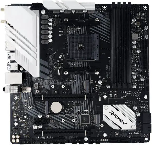 Alt view image 3 of 5 - Biostar B550M-Silver AMD AM4 PCIe 4.0 Micro ATX Gaming Motherboard