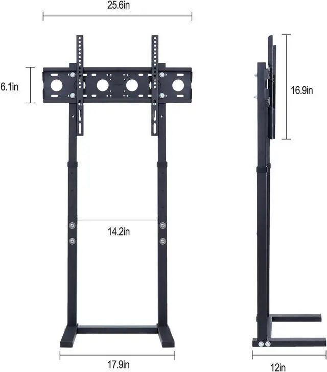 Alt view image 7 of 7 - Universal TV Stand Floor Free Standing with Height Adjustable TV Mount, Heavy Duty TV Mount Stand for TV Bench Compatible with 32-65 inch Flat Panel LED LCD Screens (BLACK)