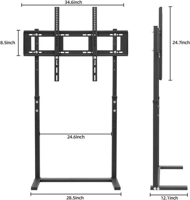 Alt view image 7 of 7 - Universal TV Stand Floor Free Standing with Height Adjustable TV Mount, Heavy Duty TV Mount Stand for TV Bench Compatible with 32-100 inch Flat Panel LED LCD Screens (BLACK)