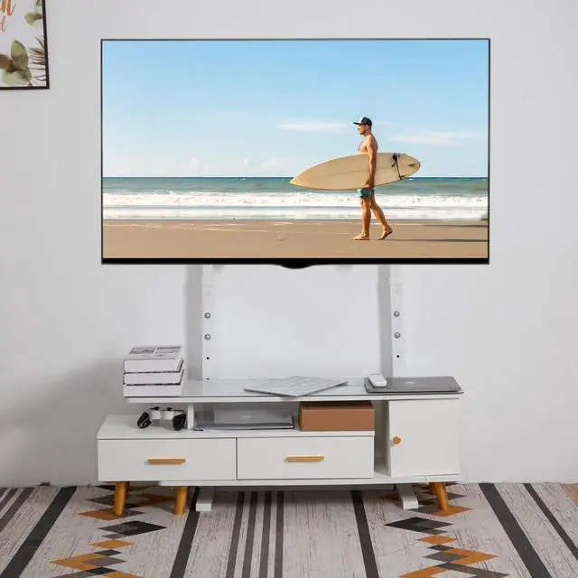 Alt view image 3 of 7 - Universal TV Stand Height Adjustable TV Mount, Heavy Duty TV Mount Stand for TV Bench Compatible with 32-100 inch Flat Panel LED LCD Screens