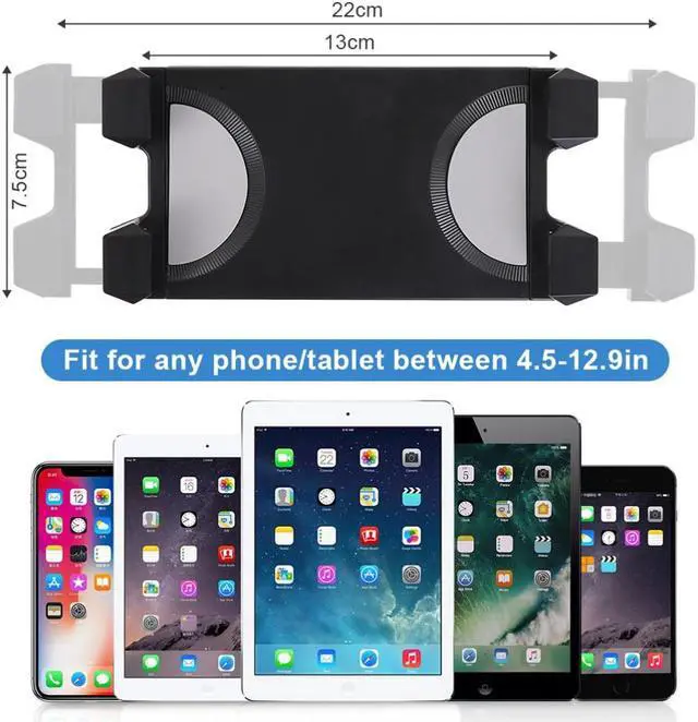 Alt view image 5 of 7 - Portable Tablet Tripod Stand Mobile Phone Holder Height Adjustable 360 Rotating For 4.5-12.9 Phone Tablet