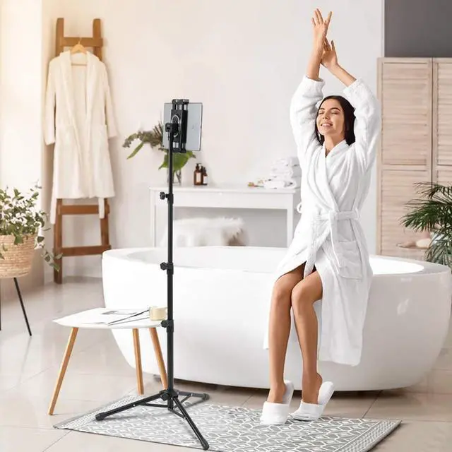 Main image of Portable Tablet Tripod Stand Mobile Phone Holder Height Adjustable 360 Rotating For 4.5-12.9 Phone Tablet