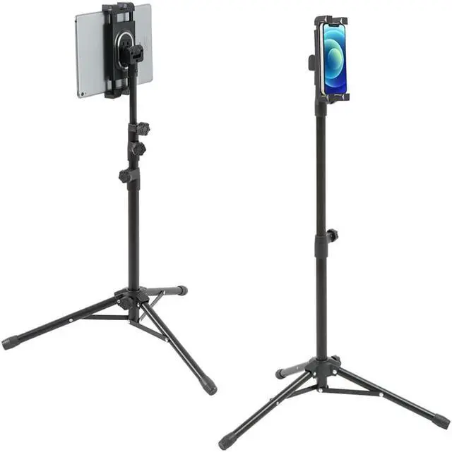 Alt view image 3 of 7 - Portable Tablet Tripod Stand Mobile Phone Holder Height Adjustable 360 Rotating For 4.5-12.9 Phone Tablet