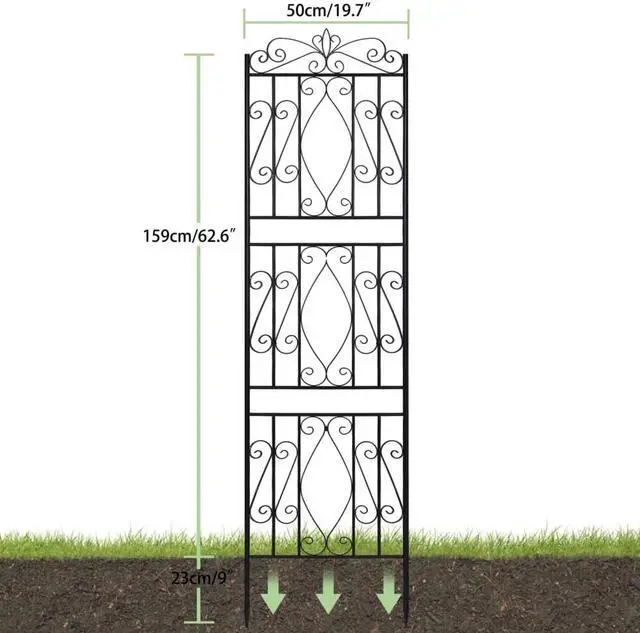 Alt view image 6 of 7 - 6 Panels Rustproof Garden Trellis for Climbing Plants,  71.6'' High Metal Climbing Plants Fencing Barrier, Heavy Duty  Garden Outdoor Indoor Potted Plant Support Stand