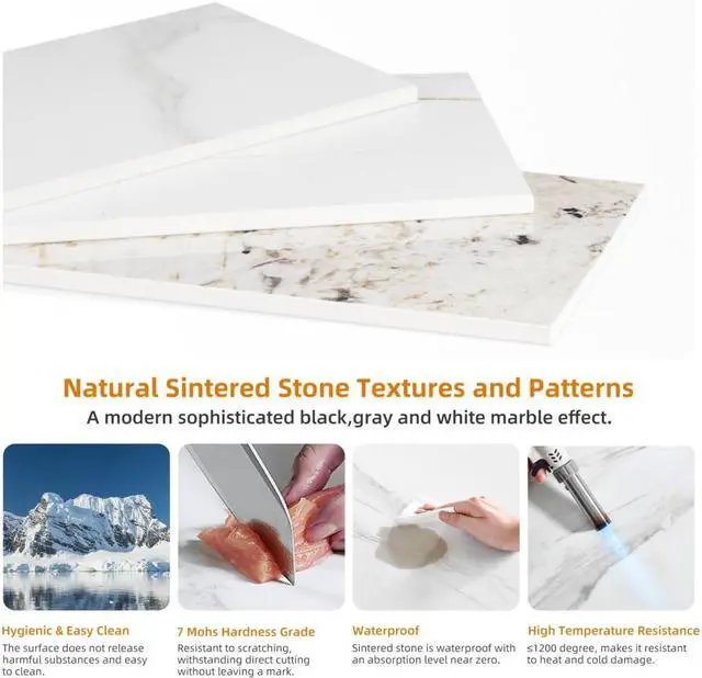 Alt view image 7 of 7 - Square Home Dining Table Marble Coffee Table Luxury  Kitchen  Furniture Home Banquet Table with Metal Legs