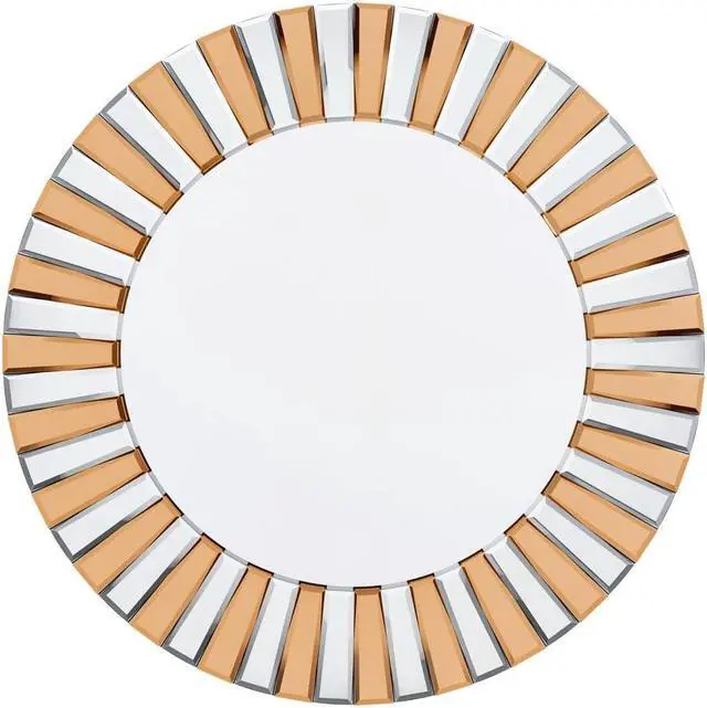 Alt view image 3 of 7 - Decorative Mirrors Round Sunburst Wall Mirror Beveled Edge Glass Bathroom Vanity Mirror Hanging Accent Mirrors for Living Room Bedroom Fireplace Decor