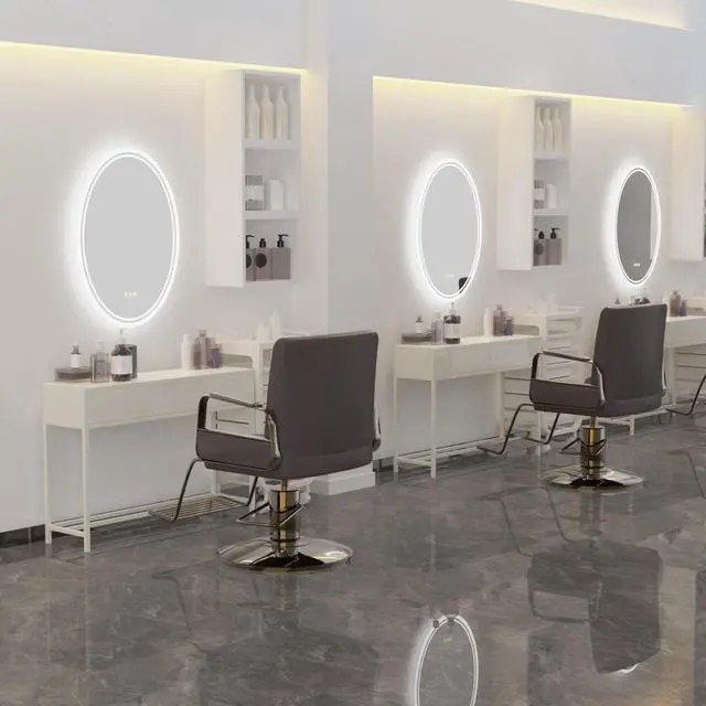 Alt view image 4 of 7 - Led Oval Illuminated Bathroom Mirror Wall Mounted Anti Fog Make Up Mirror