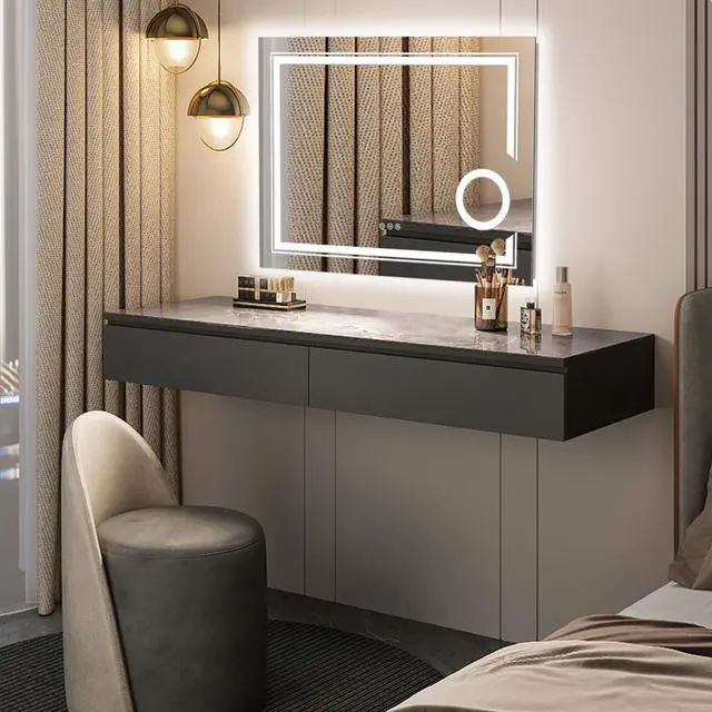 Alt view image 4 of 7 - LED Lighted Smart Bathroom Mirror 3X Magnifier Wall Mounted Front Backlit Dimmer