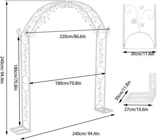 Alt view image 7 of 7 - Large Outdoor Indoor Wedding Arch Stand Wedding Ceremony White Arch Stand