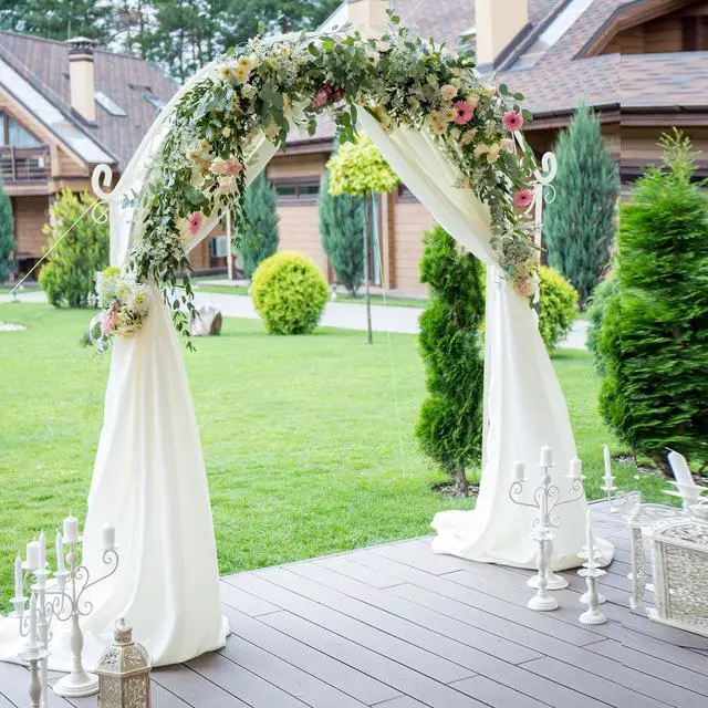 Alt view image 4 of 7 - Large Outdoor Indoor Wedding Arch Stand Wedding Ceremony White Arch Stand