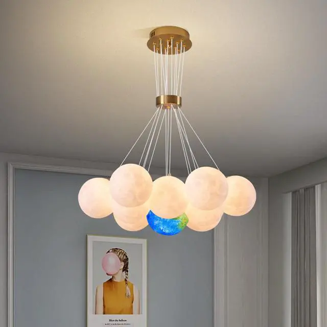 Main image of 13PCS Modern Planet LED Chandelier Kids Bedroom Decor Ceiling Pendant Lamp