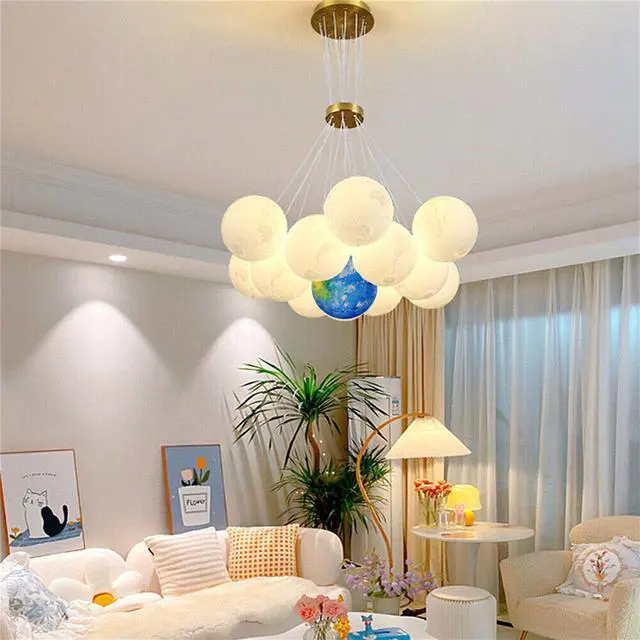 Alt view image 3 of 7 - 13PCS Modern Planet LED Chandelier Kids Bedroom Decor Ceiling Pendant Lamp