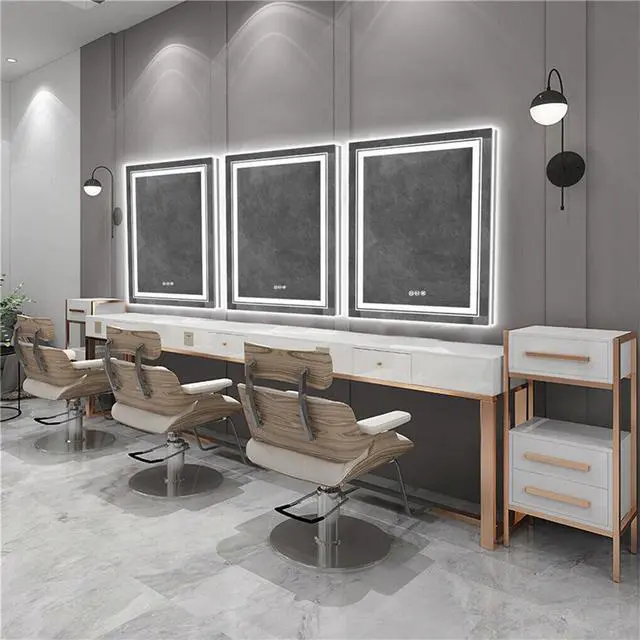 Alt view image 5 of 7 - Square Anti-Fog Illuminated LED Bathroom Mirror Dual Hanging Touch Sensor Makeup Vanity Mirror