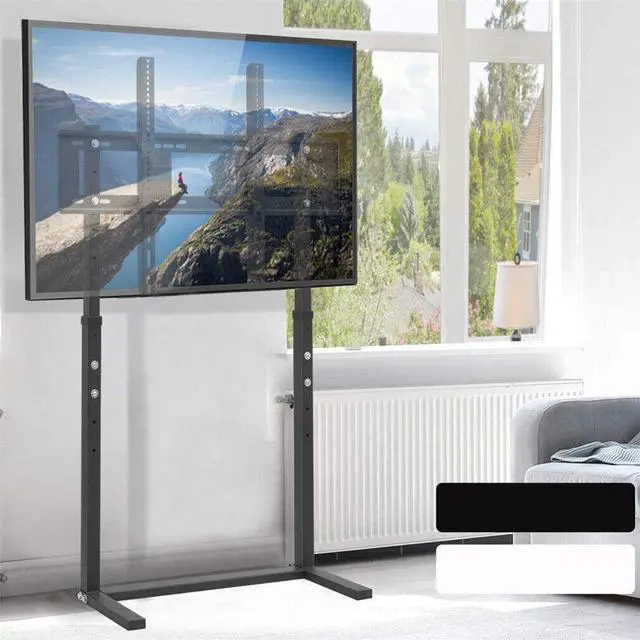 Alt view image 2 of 7 - Universal TV Stand Floor Free Standing with Height Adjustable TV Mount, Heavy Duty TV Mount Stand for TV Bench Compatible with 32-65 inch Flat Panel LED LCD Screens (BLACK)