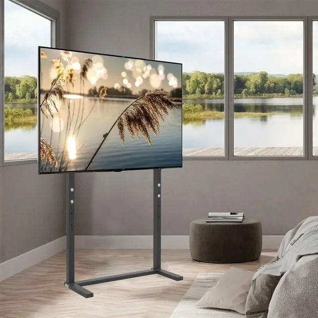 Alt view image 2 of 7 - Universal TV Stand Floor Free Standing with Height Adjustable TV Mount, Heavy Duty TV Mount Stand for TV Bench Compatible with 32-100 inch Flat Panel LED LCD Screens (BLACK)