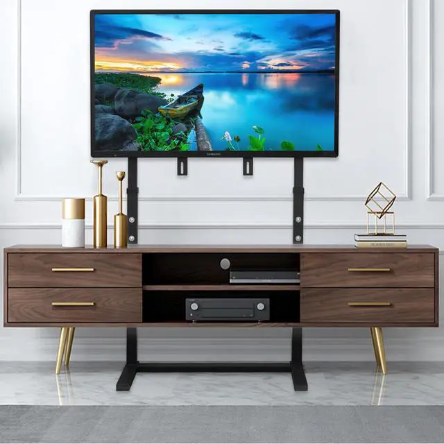 Alt view image 3 of 7 - Universal TV Stand Floor Free Standing with Height Adjustable TV Mount, Heavy Duty TV Mount Stand for TV Bench Compatible with 32-100 inch Flat Panel LED LCD Screens (BLACK)