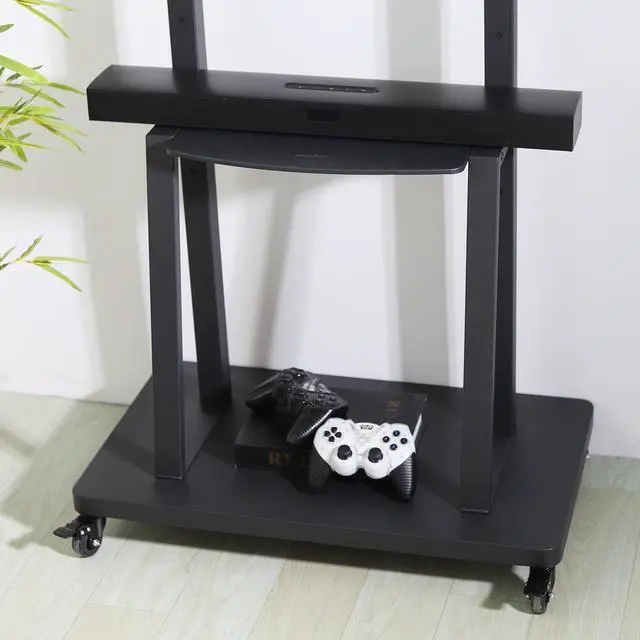 Alt view image 6 of 7 - Heavy Duty TV Stand Wheels TV Bracket Rolling Floor Television Mount for 32"-80"